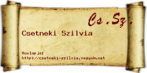 Csetneki Szilvia névjegykártya
